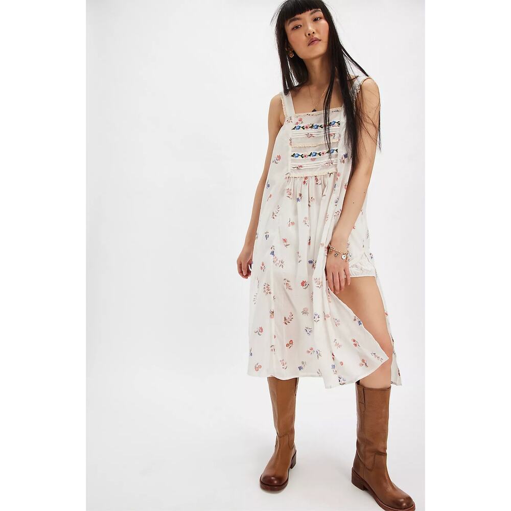 Free People The Way Back Maxi Top Floral Cotton NWT Size Large